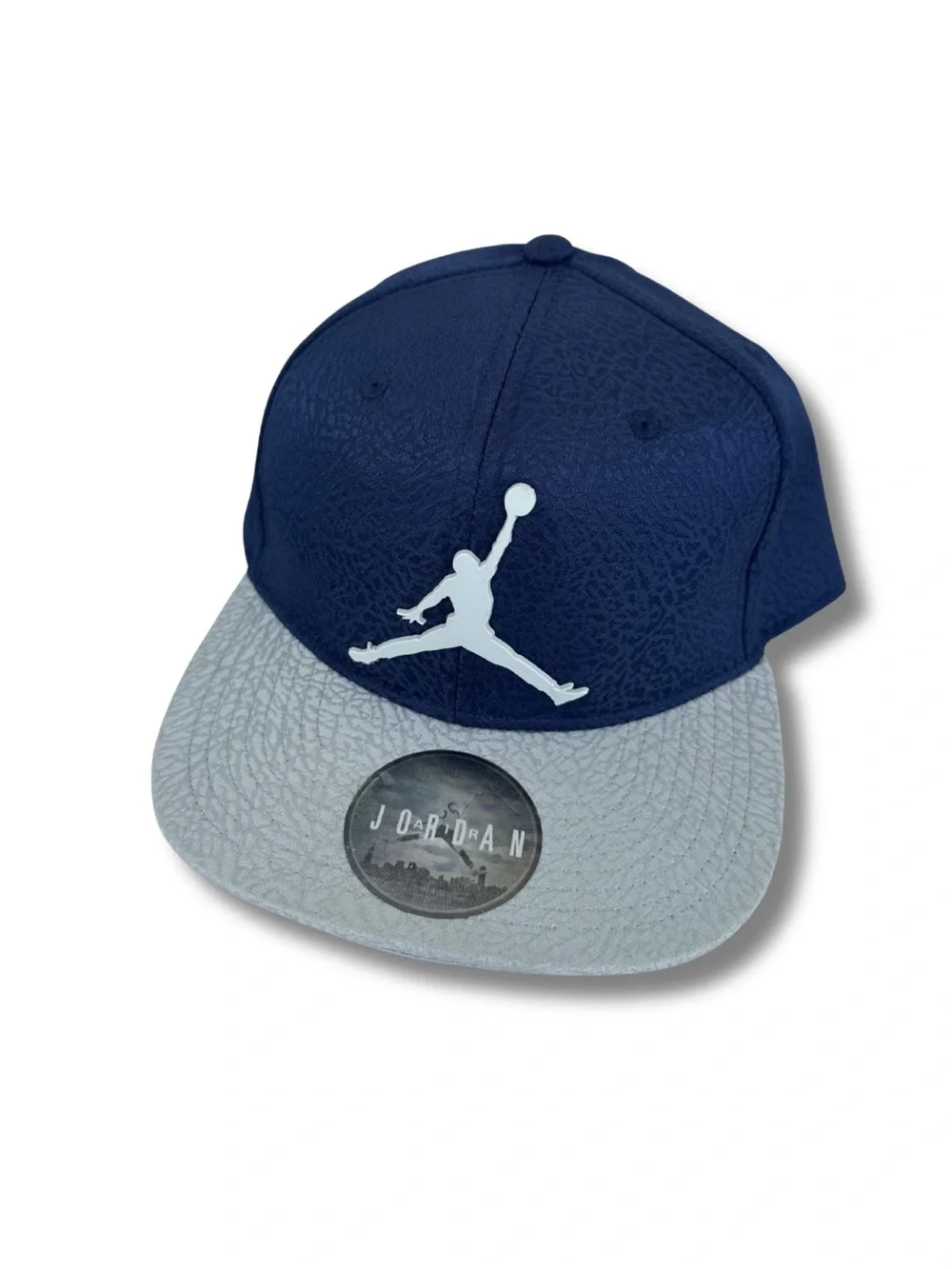 Nike Jordan Youth Snapback Hat Elephant Print Navy Gray Jumpman Adjustable Cap